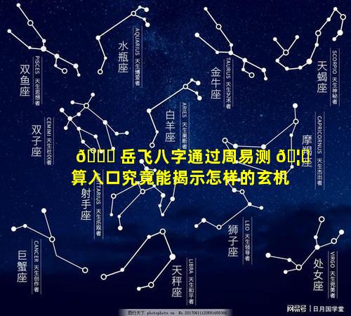 🐋 岳飞八字通过周易测 🦄 算入口究竟能揭示怎样的玄机